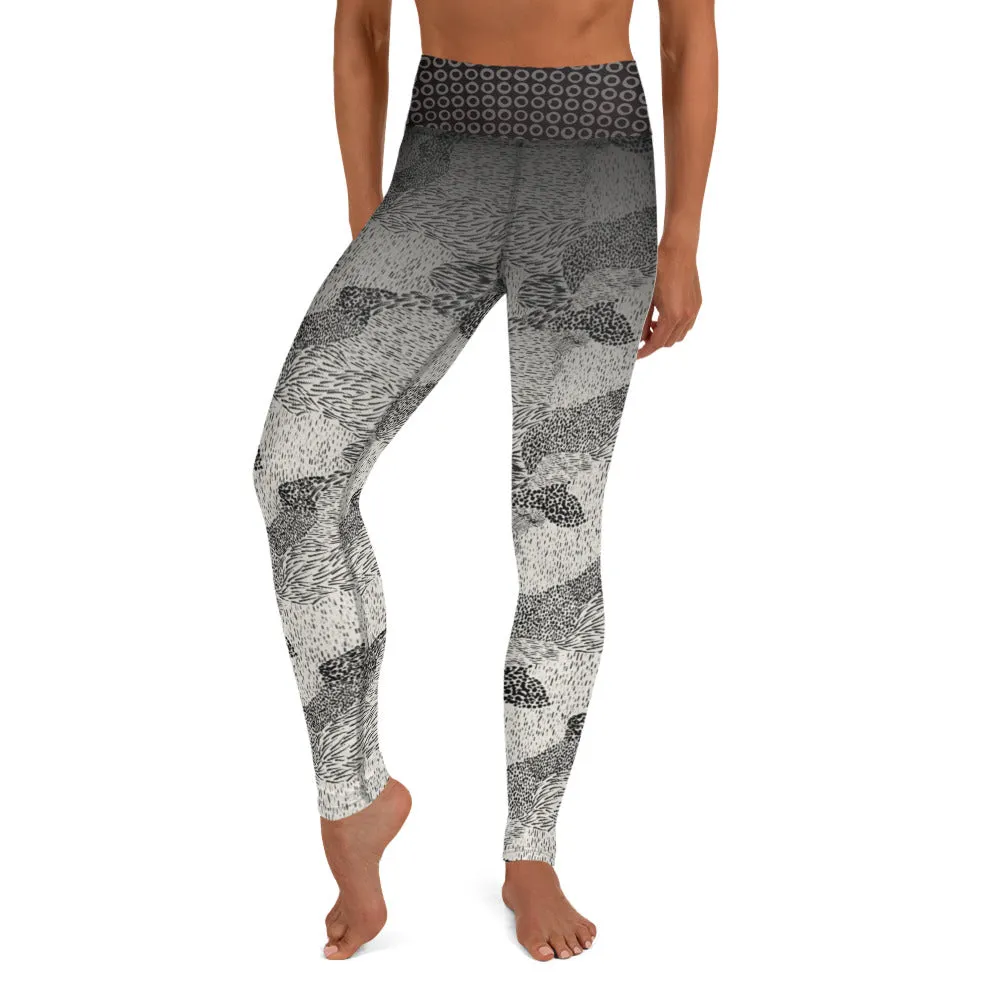 Black and Cream Animal - Yoga Leggings