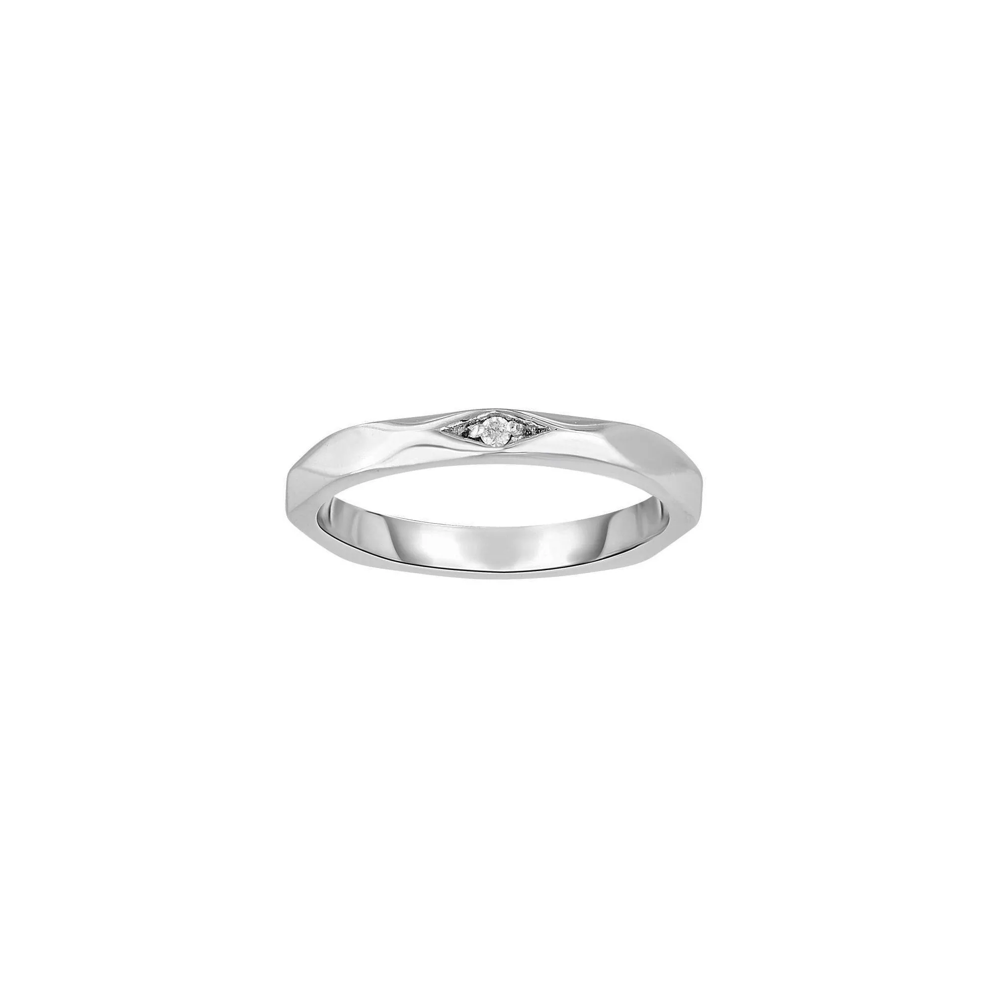 Diamond Accented Wave Ring (Silver)