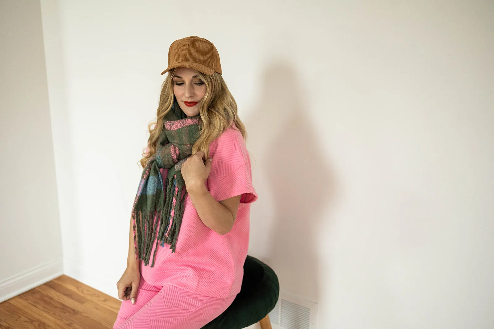 emilia crew neck top in bubblegum