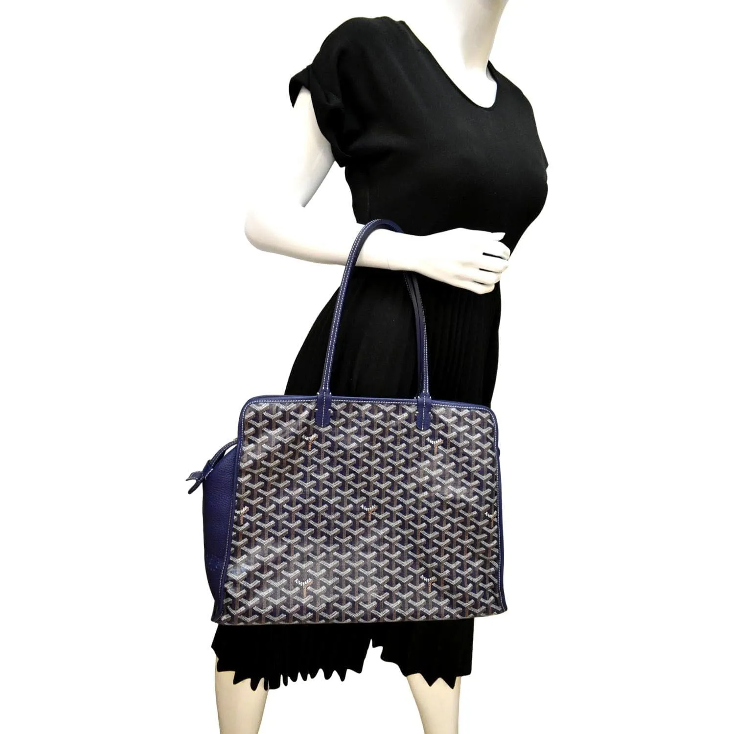 GOYARD Hardy Chevron Print Canvas Tote Bag Multicolor