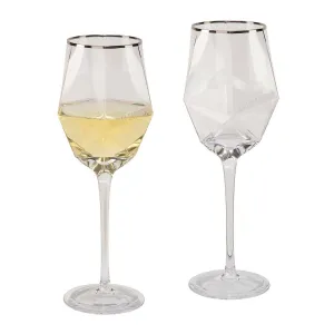Harley-Davidson® Geometric Wine Glass Set, Etched H-D Logos