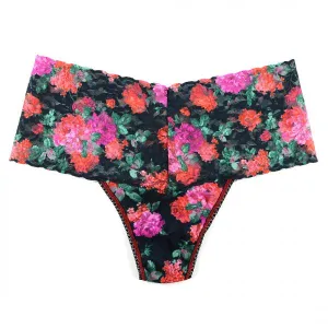 Printed Retro Lace Thong - Autobiography - One Size