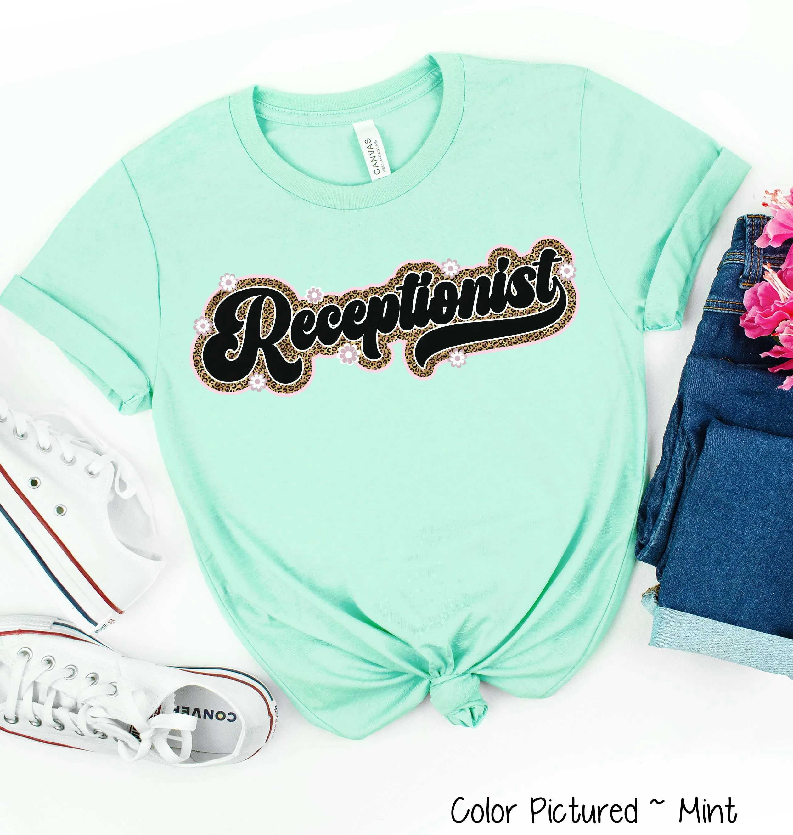 Retro Leopard Receptionist Tee