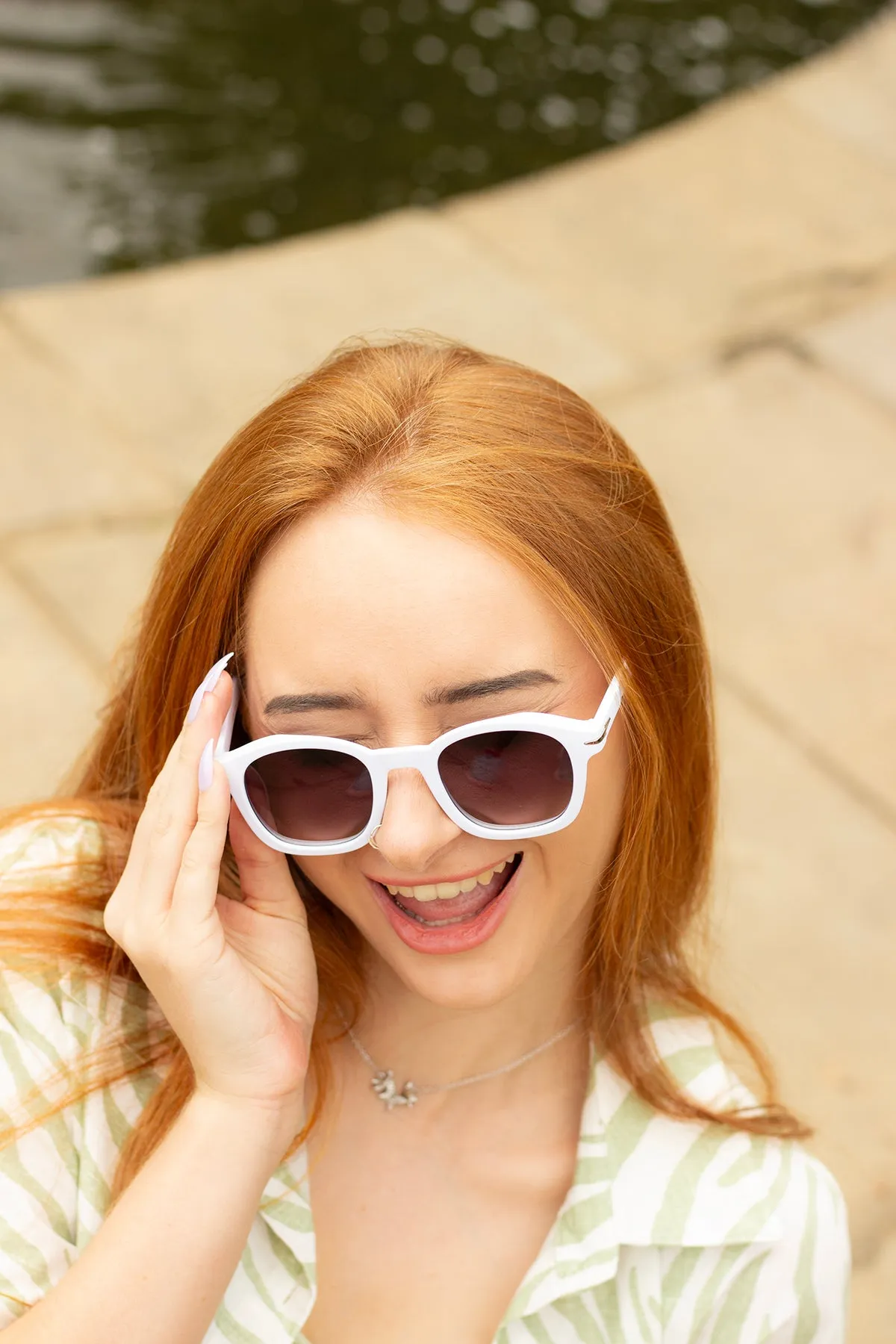 Rounded Square Retro Pin Style Sunglasses