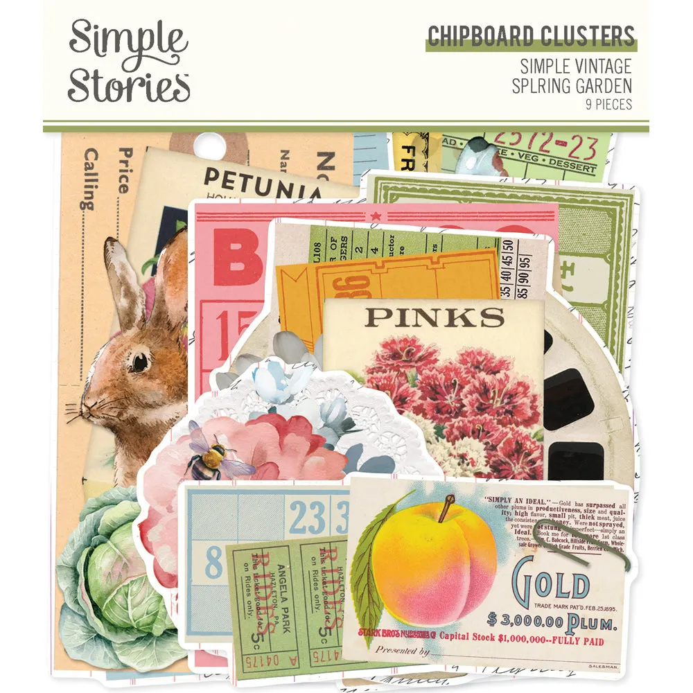 Simple Stories - Simple Vintage Spring Garden - Chipboard Clusters
