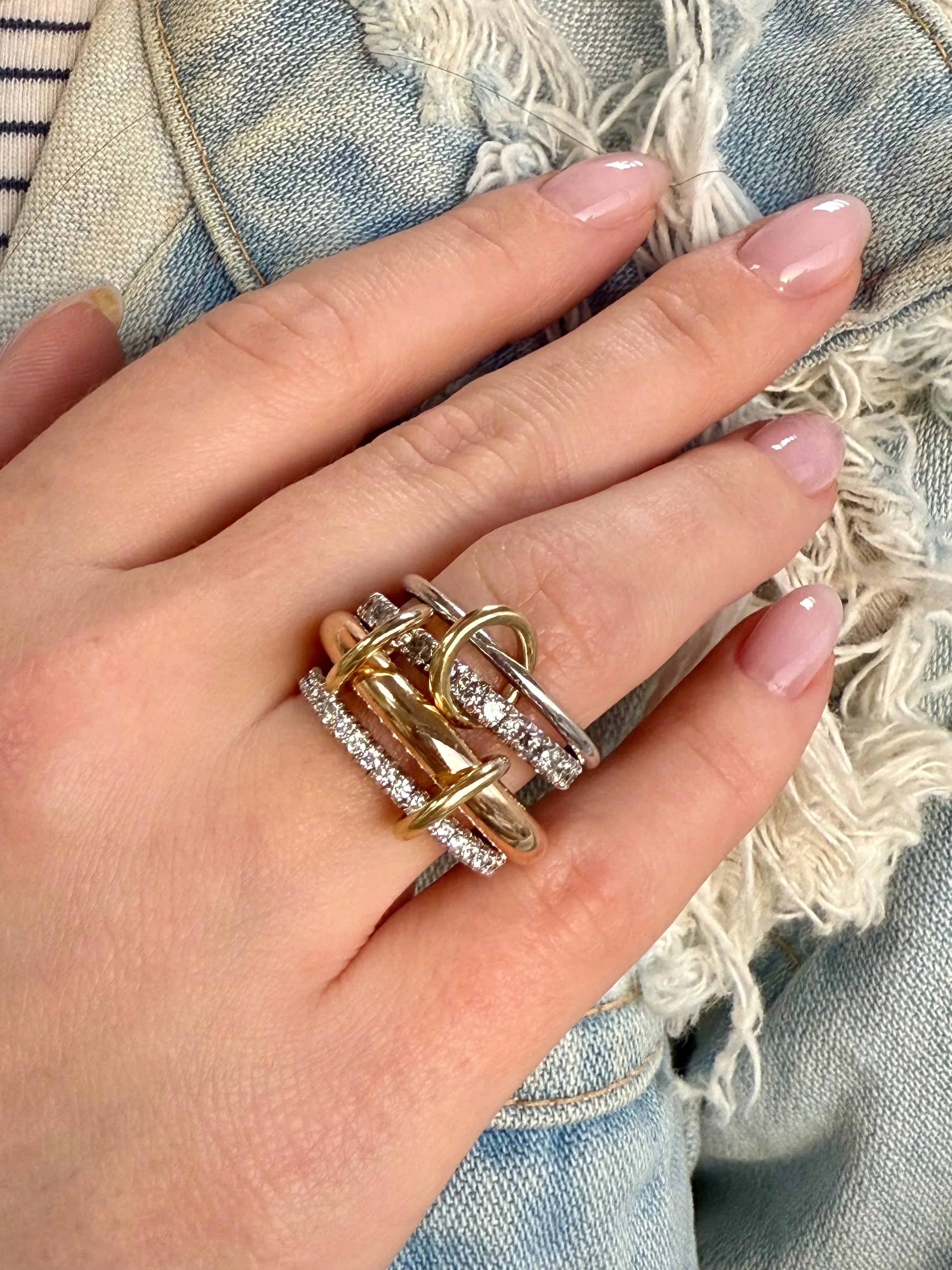 Spinelli Kilcollin Two Bands & Two 1.84ctw Diamond Bands, 18k