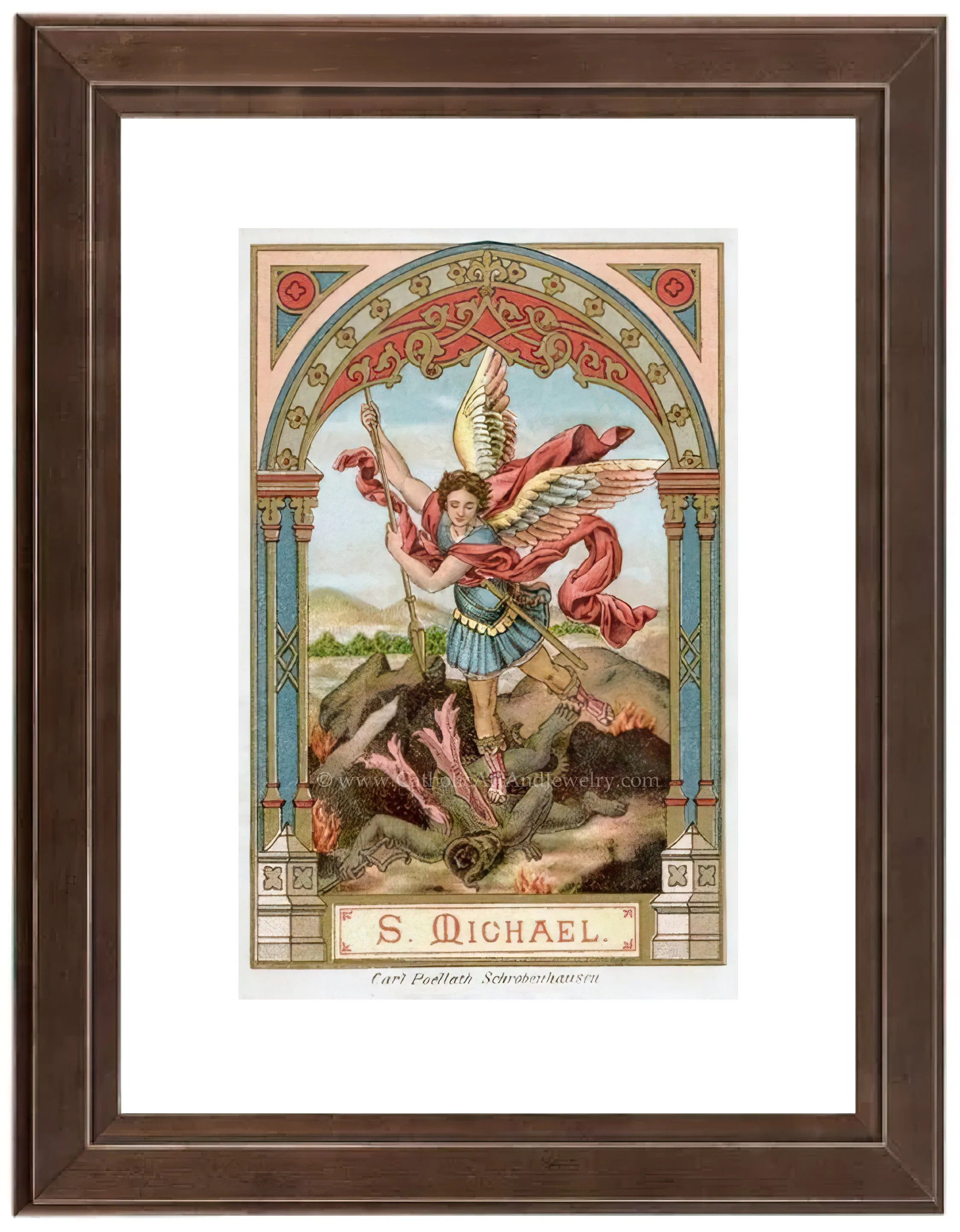 St. Michael the Archangel –4 Sizes – based on a Vintage Holy Card – Catholic Art Print – Archival Quality