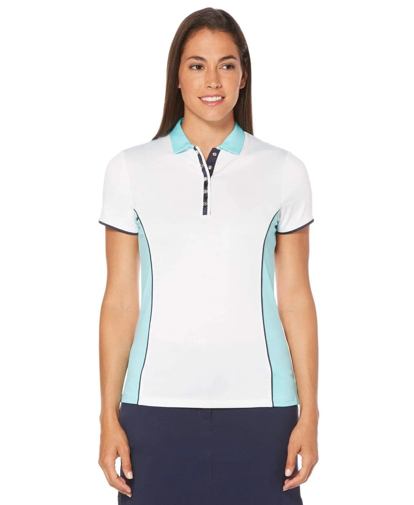 Womens Color Block Polo